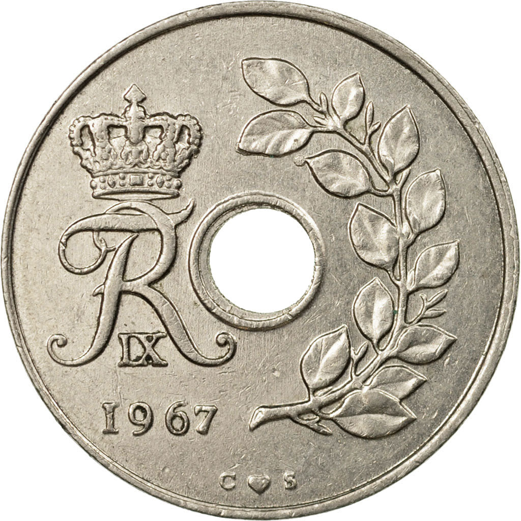 Coin, Sweden, Gustaf VI, 25 Öre, 1967, Copenhagen, EF(40-45), Copper-nickel