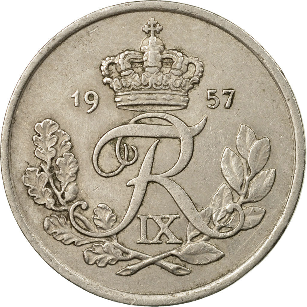 Coin, Sweden, Gustaf VI, 25 Öre, 1957, Copenhagen, EF(40-45), Silver, KM:824