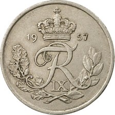 Coin, Sweden, Gustaf VI, 25 Öre, 1957, Copenhagen, EF(40-45), Silver, KM:824