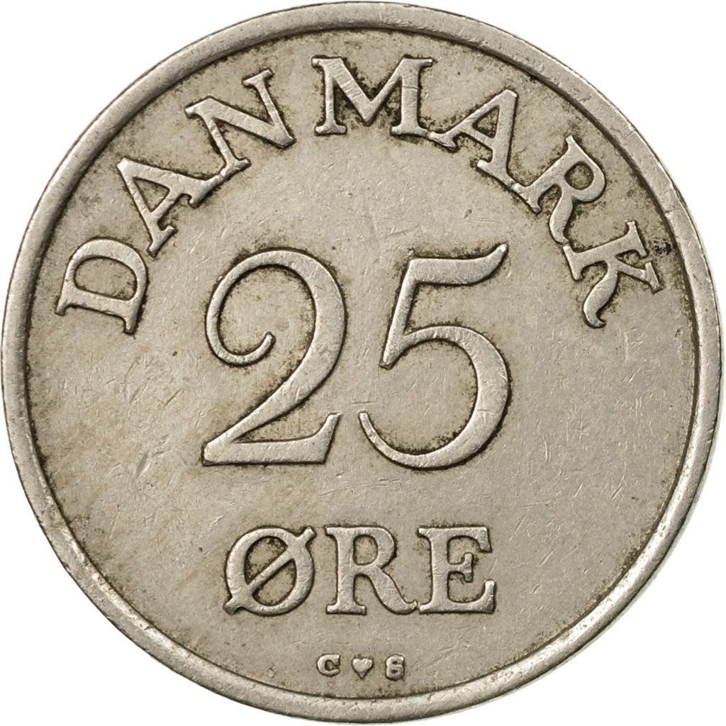 Coin, Sweden, Gustaf VI, 25 Öre, 1957, Copenhagen, EF(40-45), Silver, KM:824
