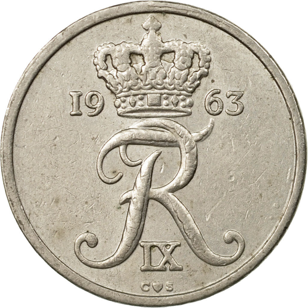 Coin, Sweden, Gustaf VI, 10 Öre, 1963, Copenhagen, EF(40-45), Copper-nickel