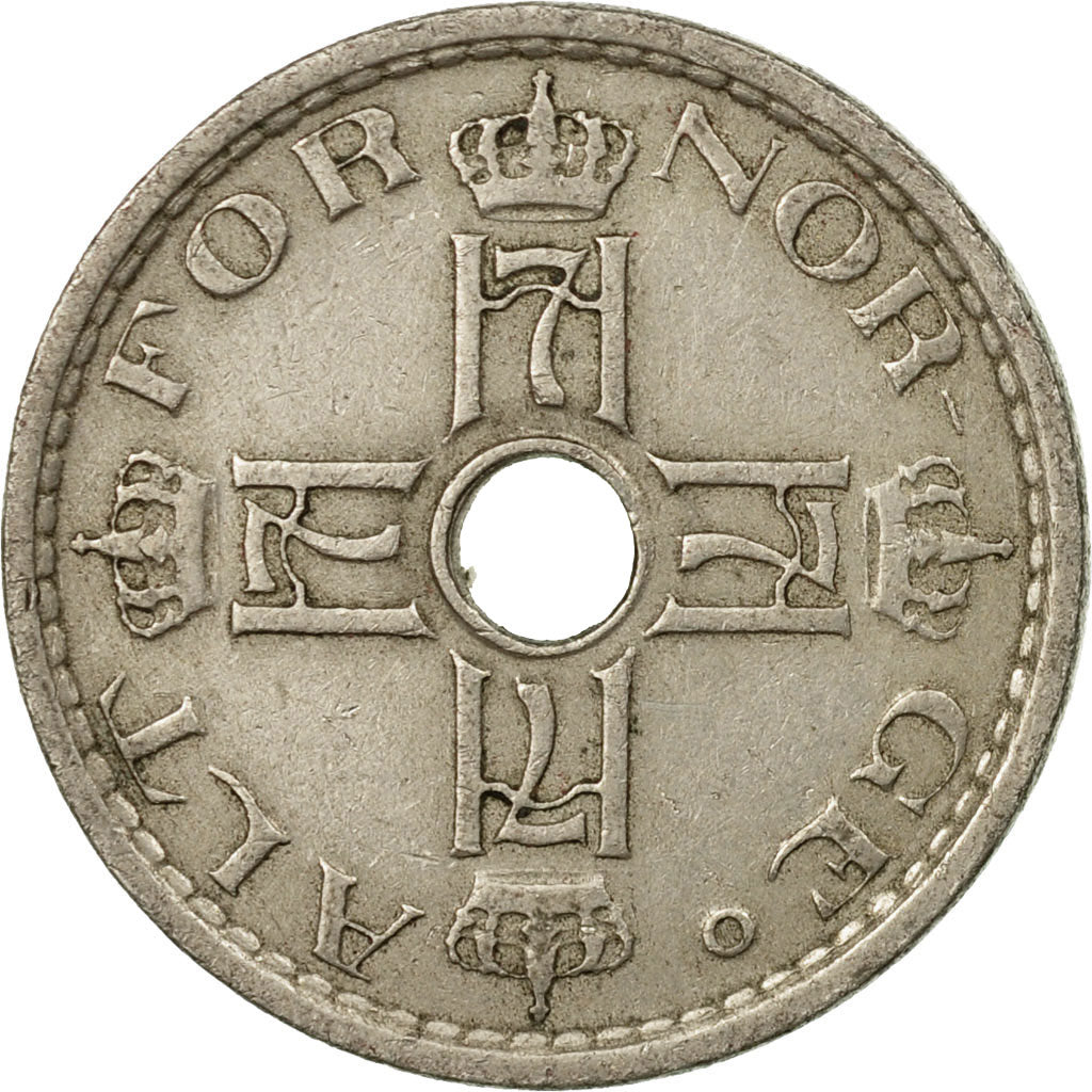 Coin, Norway, Haakon VII, 50 Öre, 1928, EF(40-45), Copper-nickel, KM:386