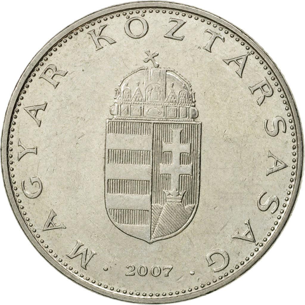 Munten, Hongarije, 10 Forint, 2007, ZF, Copper-nickel, KM:695