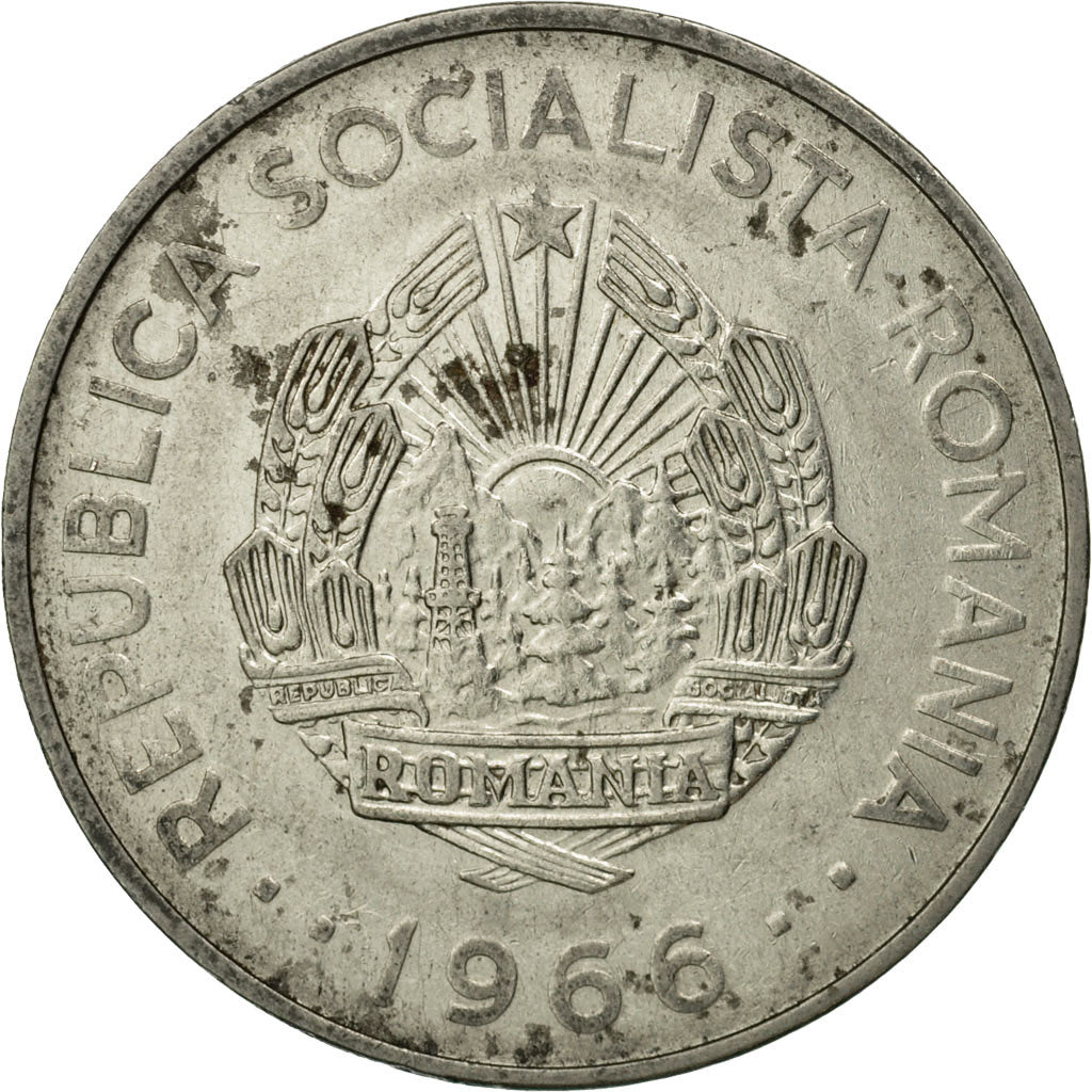 Moneta, Rumunia, 3 Lei, 1966, EF(40-45), Nikiel powlekany stalą, KM:96