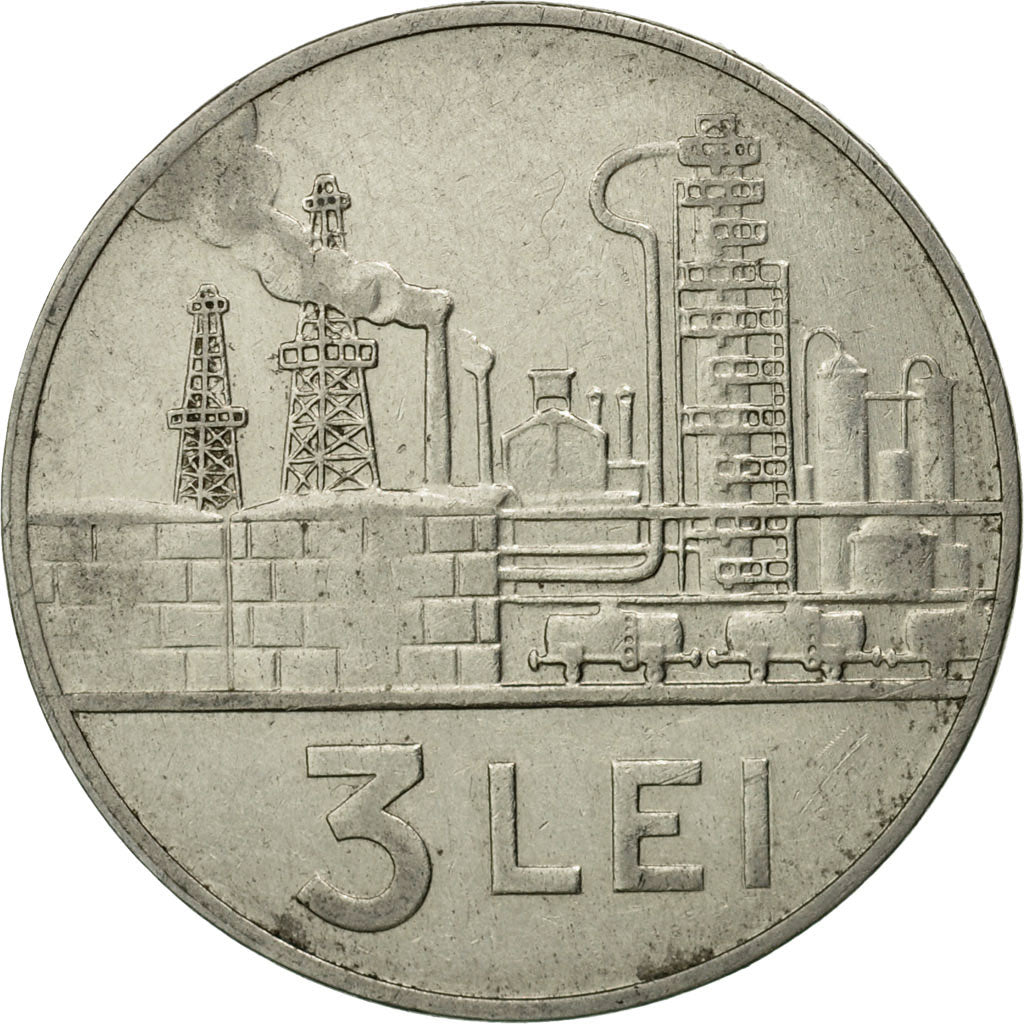 Moneta, Rumunia, 3 Lei, 1966, EF(40-45), Nikiel powlekany stalą, KM:96