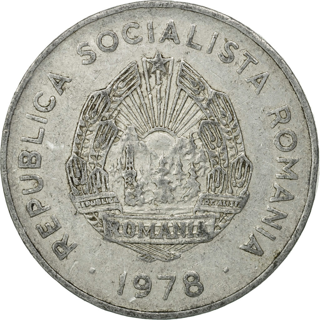 Moneda, Rumanía, 5 Lei, 1978, BC+, Aluminio, KM:97