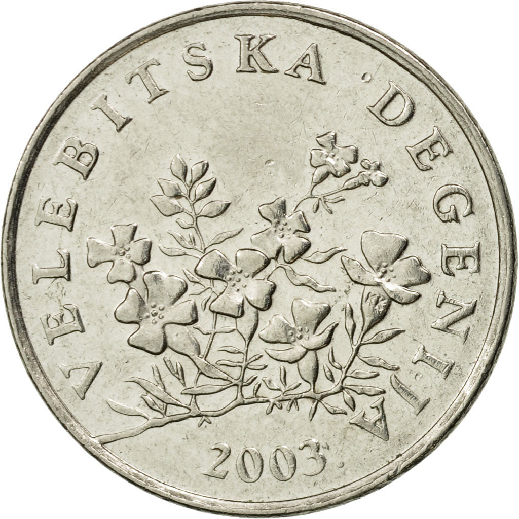 Moneta, Chorwacja, 50 Lipa, 2003, EF(40-45), Nickel platerowany stalą, KM:8
