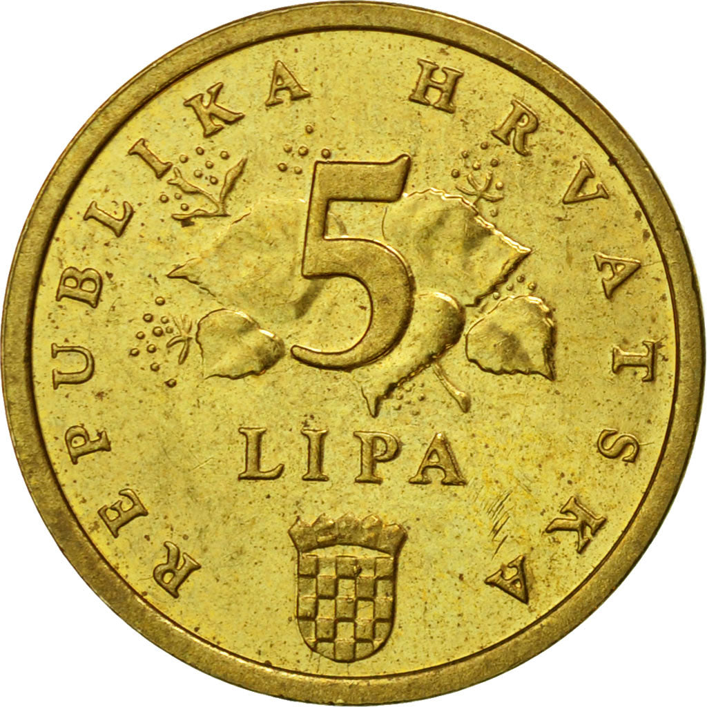 Moneta, Chorwacja, 5 Lipa, 2009, EF(40-45), Mosiądz platerowany stalą, KM:5