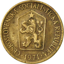 Coin, Czechoslovakia, Koruna, 1971, EF(40-45), Aluminum-Bronze, KM:50