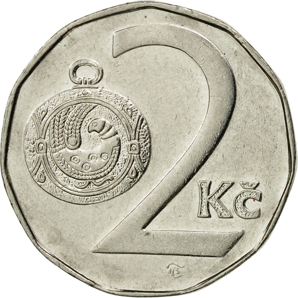 Coin, Czech Republic, 2 Koruny, 1995, EF(40-45), Nickel plated steel, KM:9