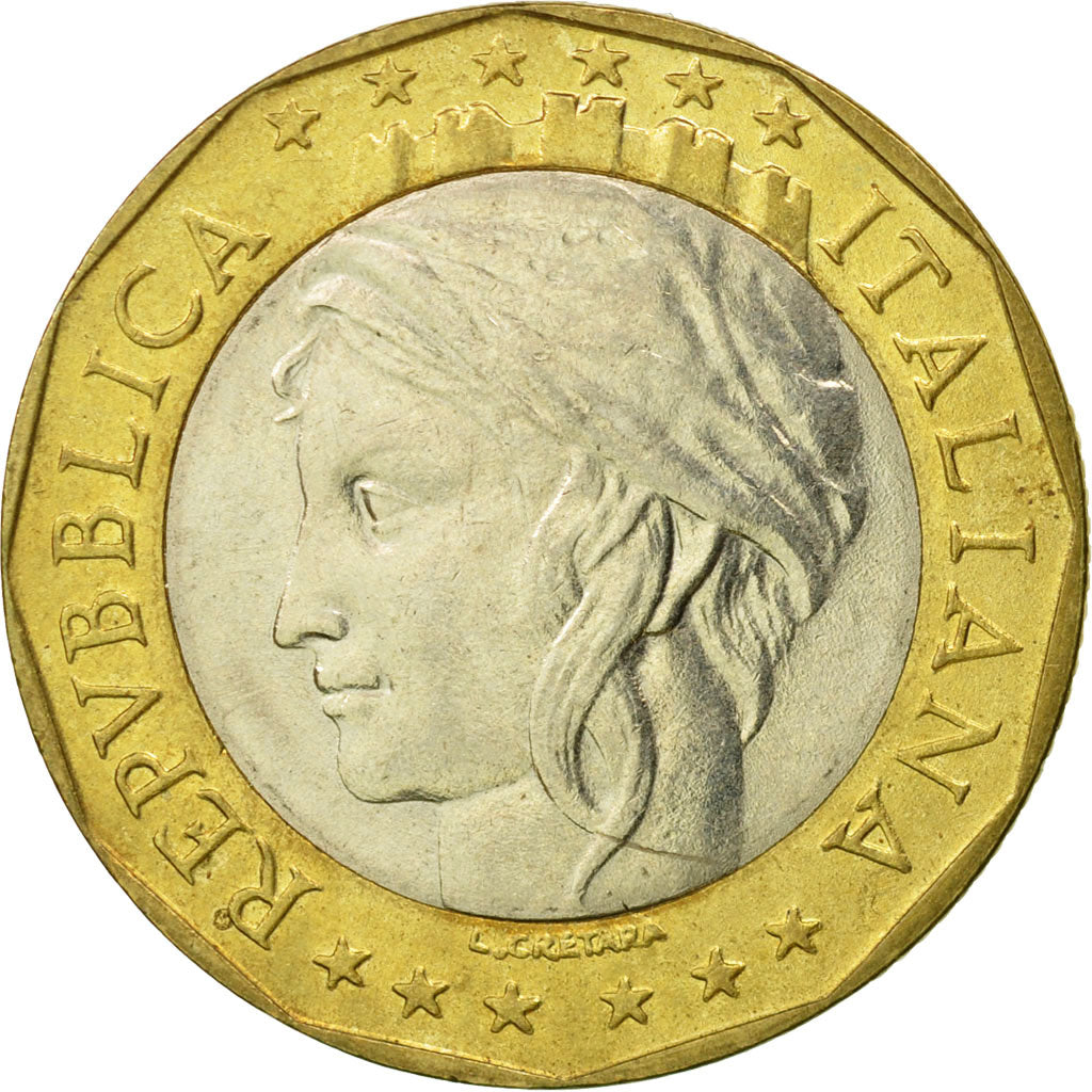 Coin, Italy, 1000 Lire, 1997, Rome, AU(50-53), Bi-Metallic, KM:190