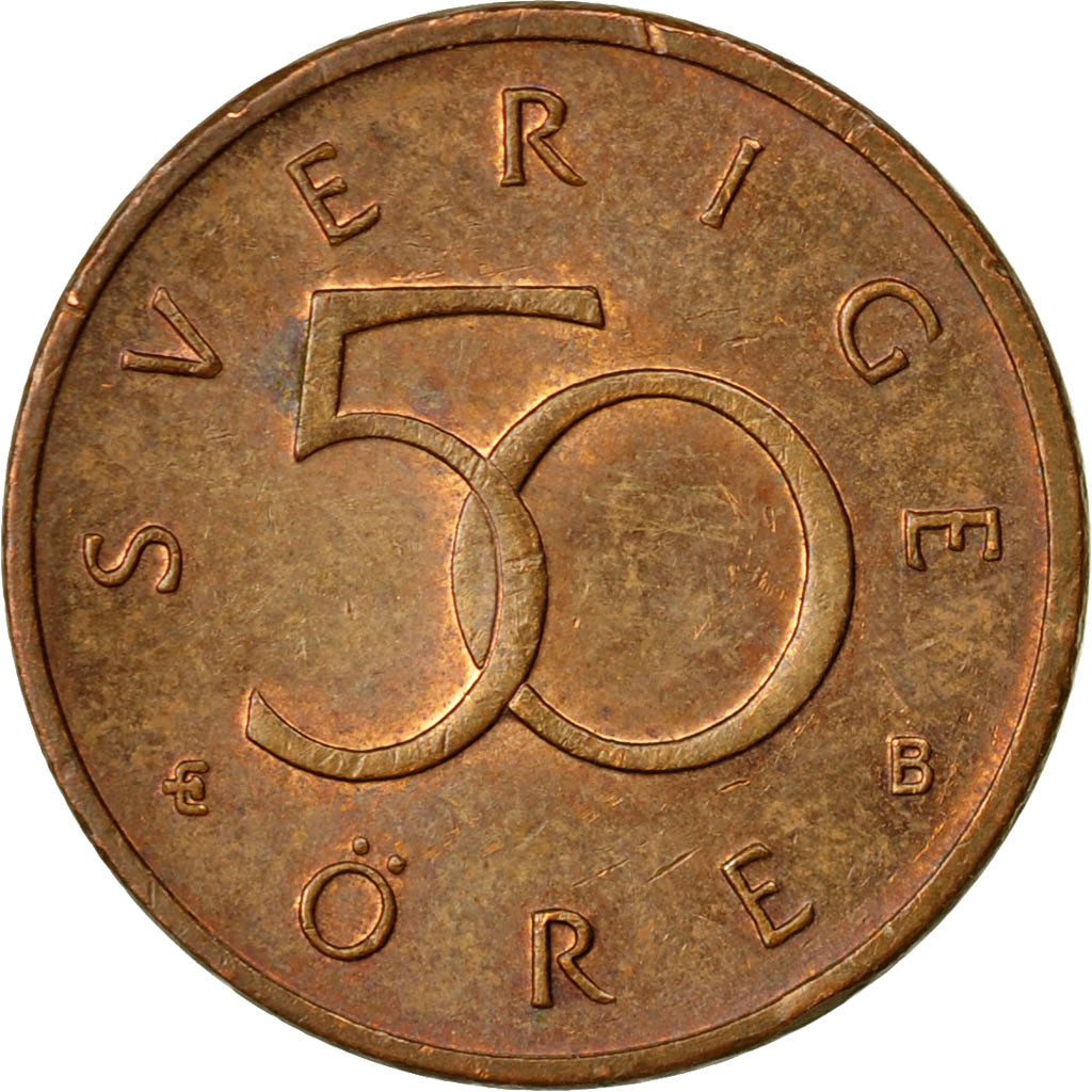 Coin, Sweden, Carl XVI Gustaf, 50 Öre, 2000, EF(40-45), Bronze, KM:878