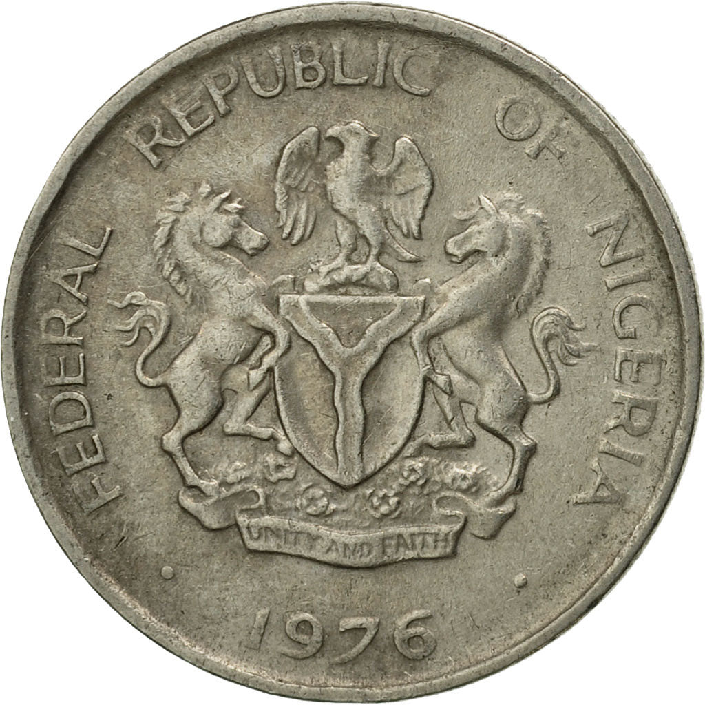 Moneta, Nigeria, Elizabeth II, 5 Kobo, 1976, BB, Rame-nichel, KM:9.1