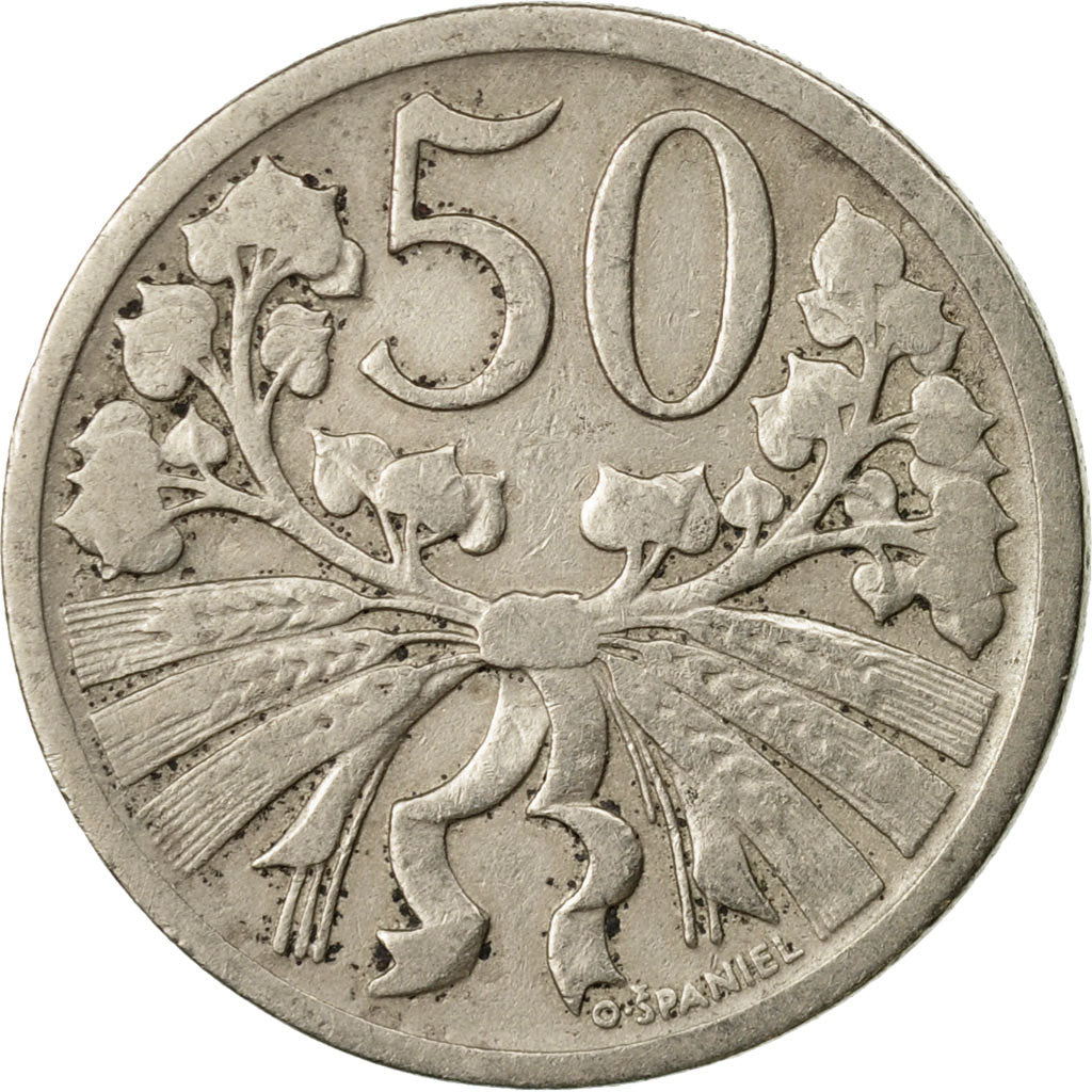 Coin, Czechoslovakia, 50 Haleru, 1921, EF(40-45), Copper-nickel, KM:2