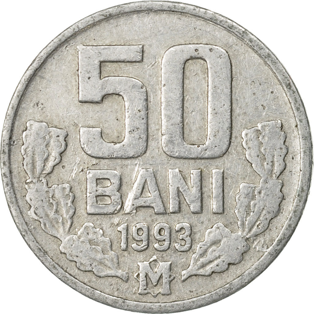 Coin, Moldova, 50 Bani, 1993, EF(40-45), Aluminum, KM:4