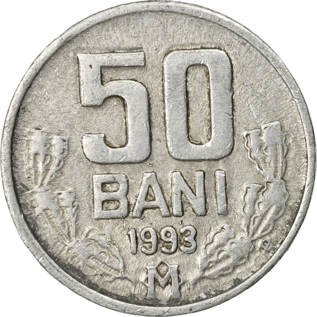 Coin, Moldova, 50 Bani, 1993, VF(30-35), Aluminum, KM:4
