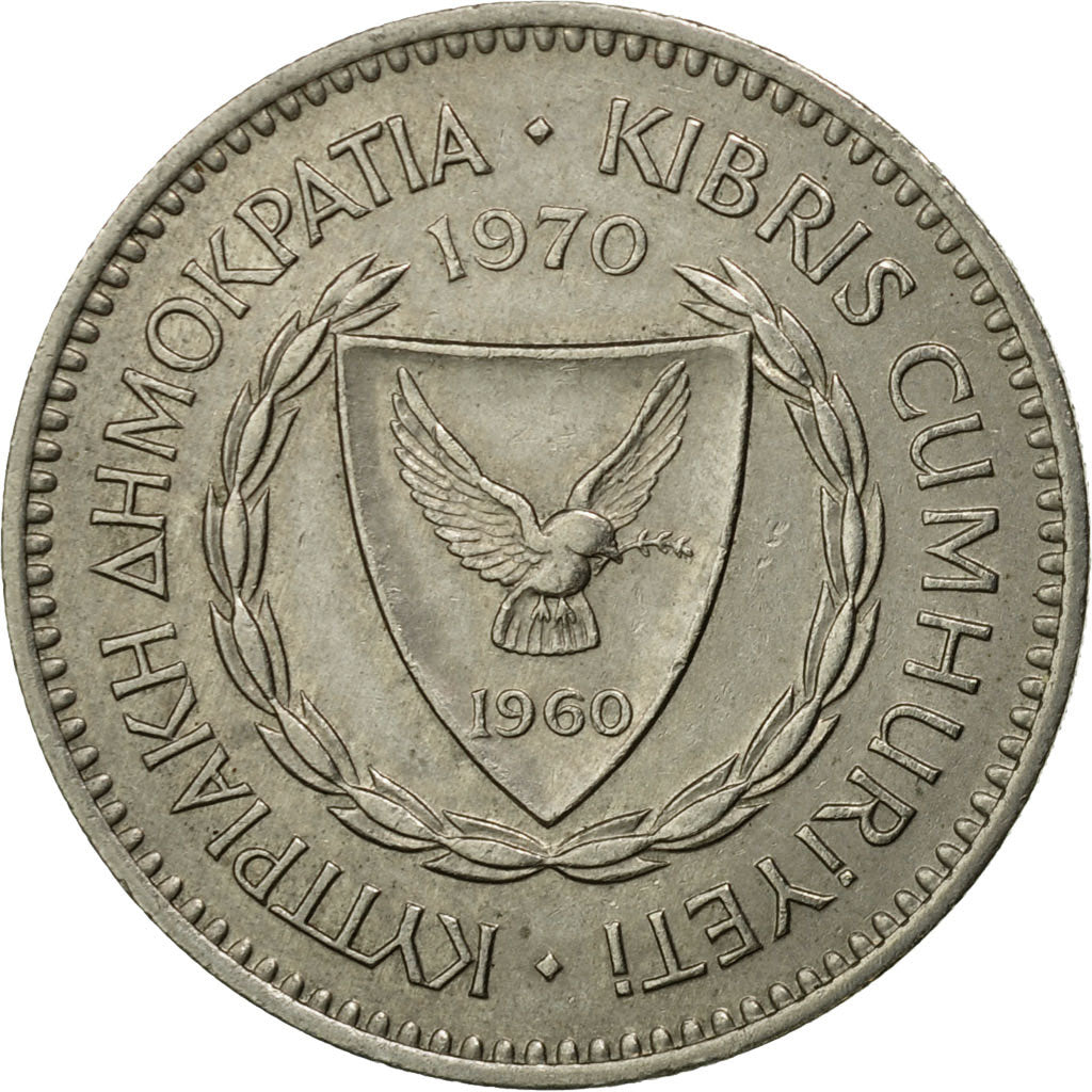 Coin, Cyprus, 50 Mils, 1970, EF(40-45), Copper-nickel, KM:41