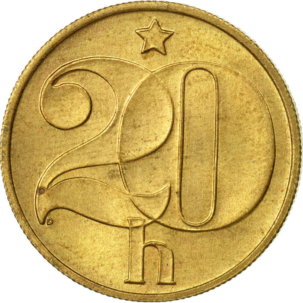 Coin, Czechoslovakia, 20 Haleru, 1988, VF(30-35), Nickel-brass, KM:74