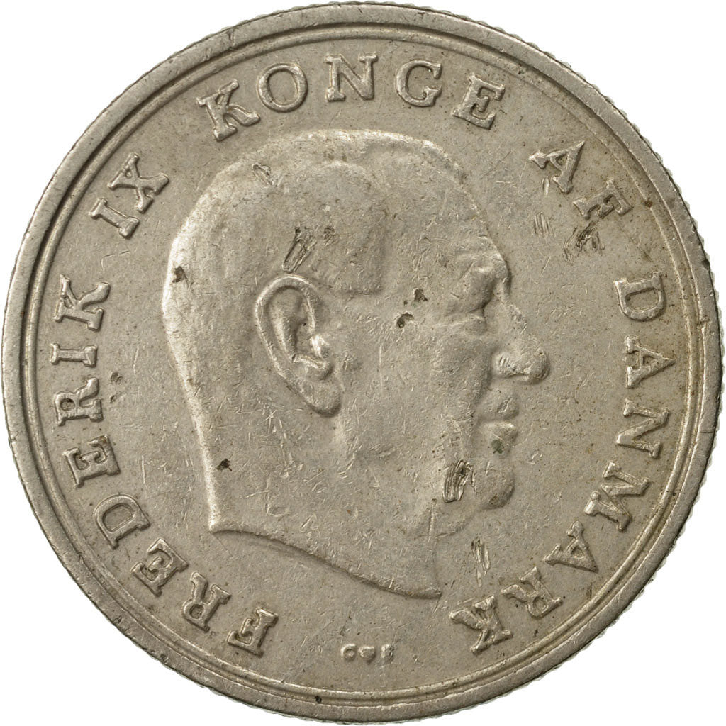 Coin, Denmark, Frederik IX, Krone, 1968, Copenhagen, VF(30-35), Copper-nickel