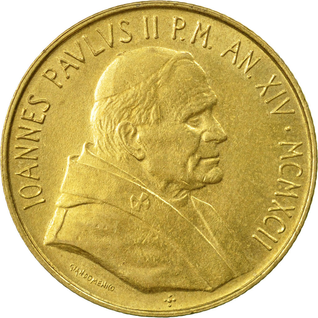 Coin, VATICAN CITY, John Paul II, 200 Lire, 1992, Roma, EF(40-45)
