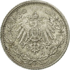 Coin, GERMANY - EMPIRE, 1/2 Mark, 1915, Stuttgart, EF(40-45), Silver, KM:17