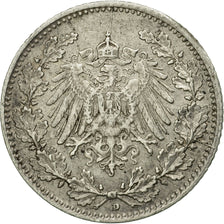 Coin, GERMANY - EMPIRE, 1/2 Mark, 1918, Munich, EF(40-45), Silver, KM:17