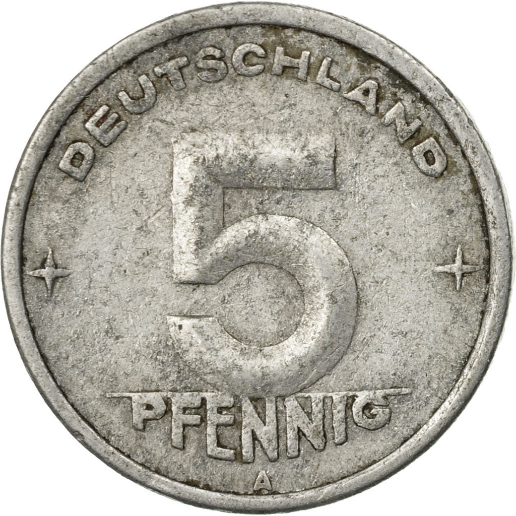 Moneta, REPUBBLICA DEMOCRATICA TEDESCA, 5 Pfennig, 1948, Berlin, MB+, Alluminio