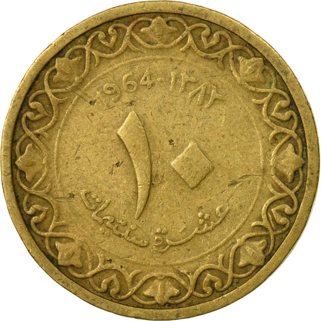 Coin, Algeria, 10 Centimes, 1964/AH1383, Paris, VF(30-35), Aluminum-Bronze