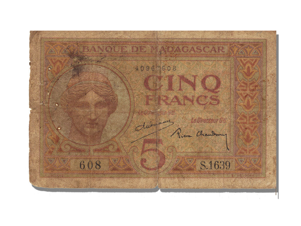 Madagascar, 5 Francs, MB