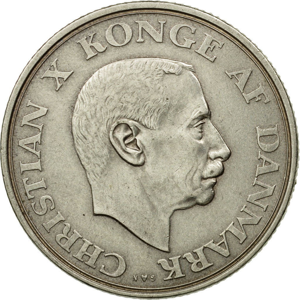 Coin, Denmark, Christian X, 2 Kroner, 1937, Copenhagen, EF(40-45), Silver