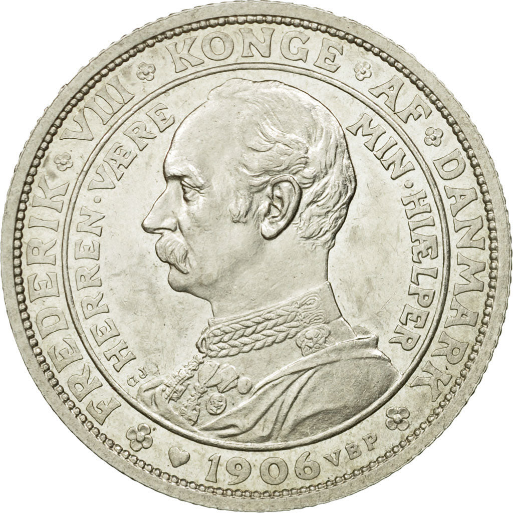 Monnaie, Danemark, Frederik VIII, 2 Kroner, 1906, Copenhagen, SUP, Argent