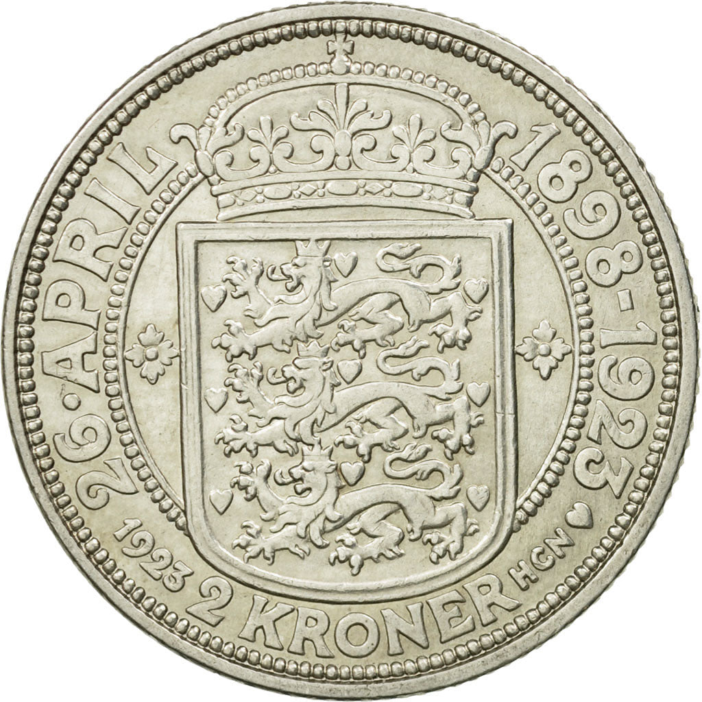 Monnaie, Danemark, Christian X, 2 Kroner, 1923, Copenhagen, SUP, Argent, KM:821