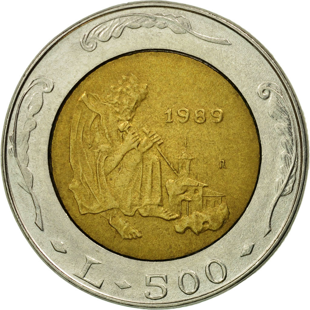 Münze, San Marino, 500 Lire, 1989, Rome, SS, Bi-Metallic, KM:239