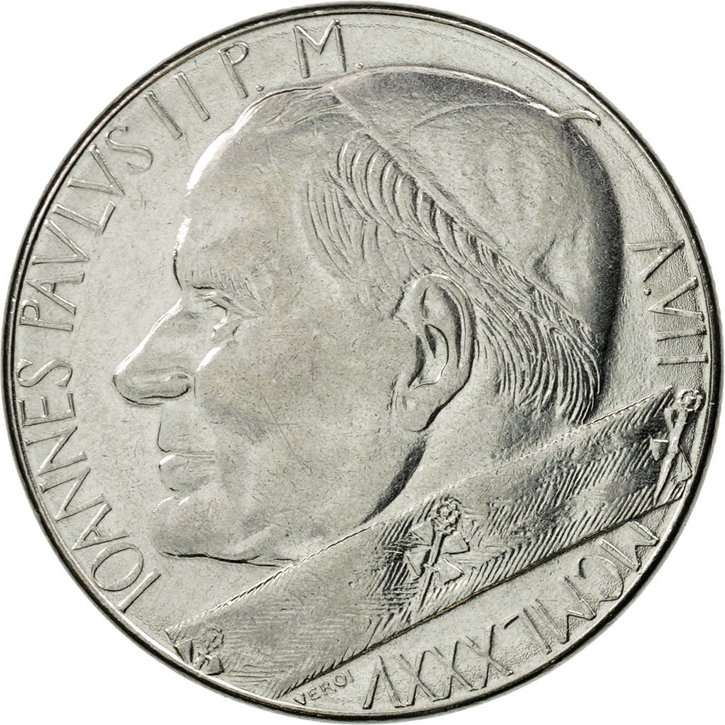 Coin, VATICAN CITY, John Paul II, 100 Lire, 1985, Roma, EF(40-45), Stainless