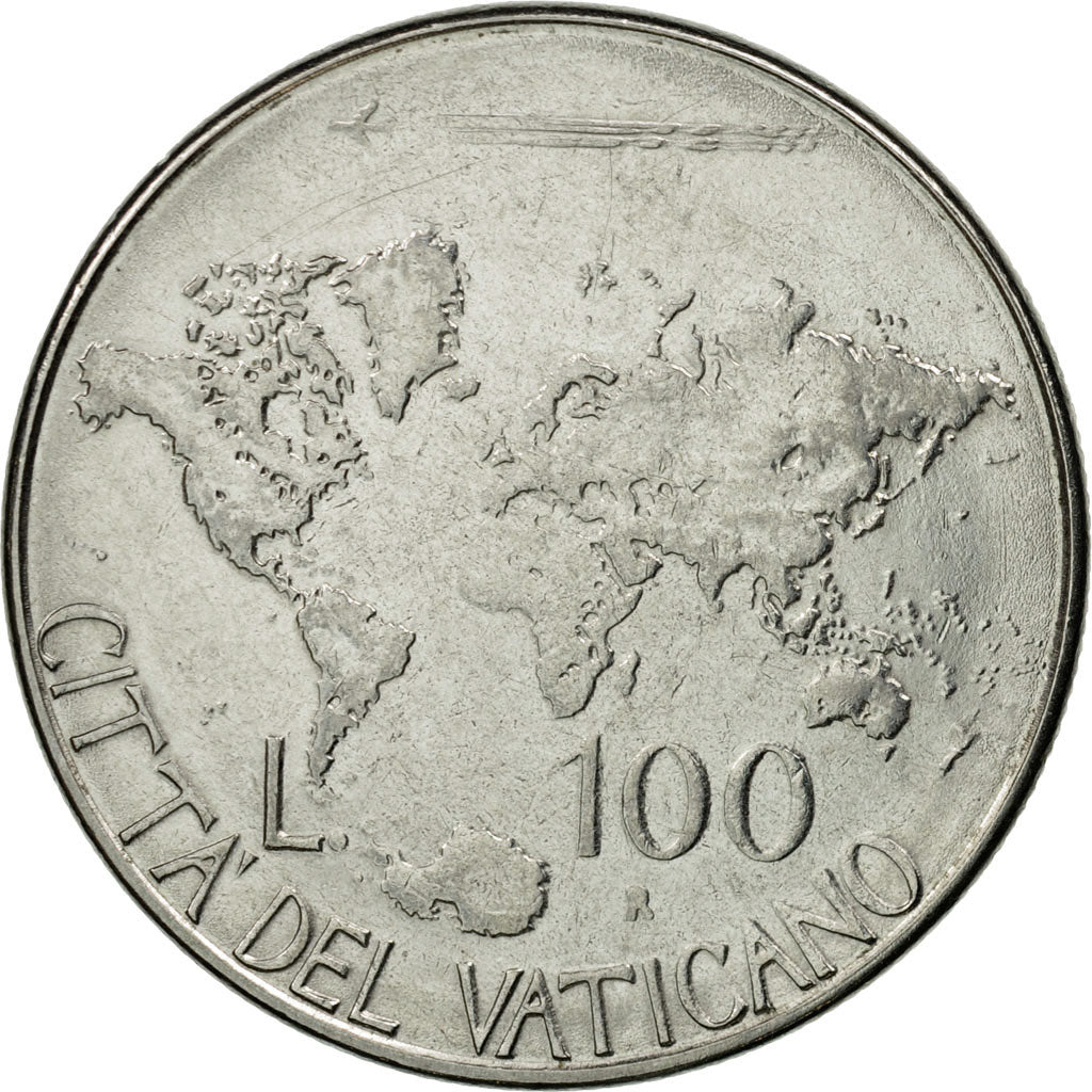 Coin, VATICAN CITY, John Paul II, 100 Lire, 1985, Roma, EF(40-45), Stainless