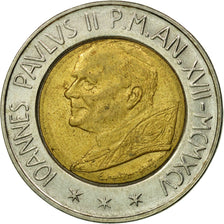 Coin, VATICAN CITY, John Paul II, 500 Lire, 1987, Roma, EF(40-45), Bi-Metallic