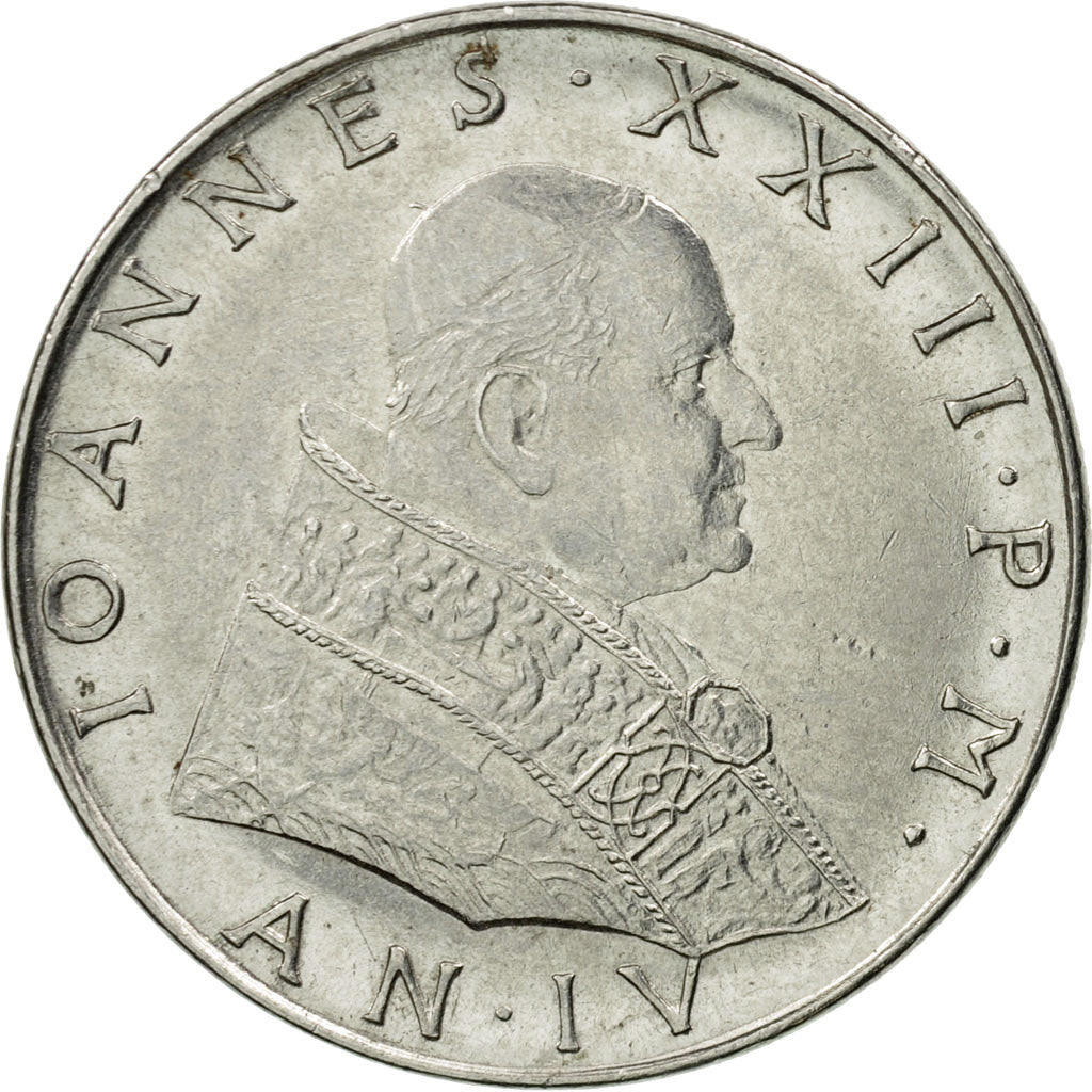 Coin, VATICAN CITY, John XXIII, 50 Lire, 1962, Roma, EF(40-45), Stainless Steel