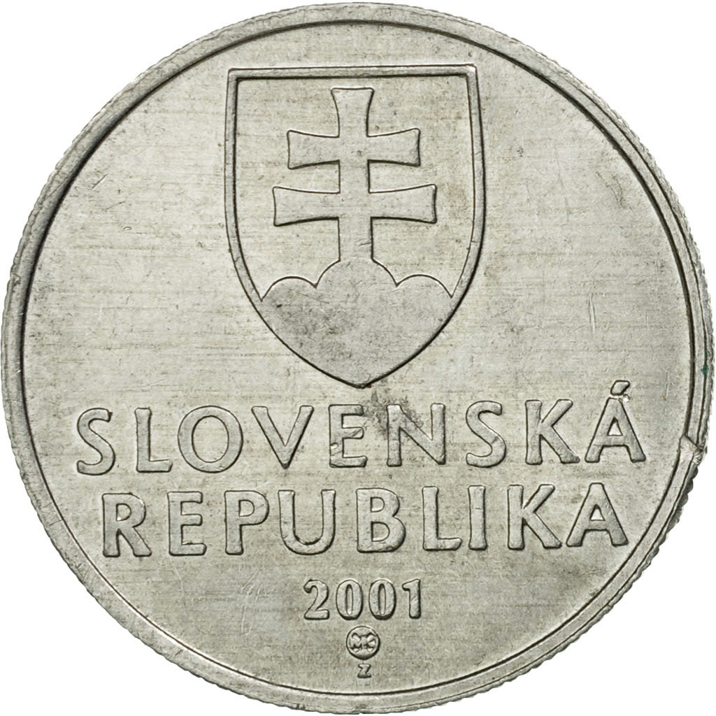 Moneta, Słowacja, 20 Halierov, 2001, EF(40-45), Aluminium, KM:18