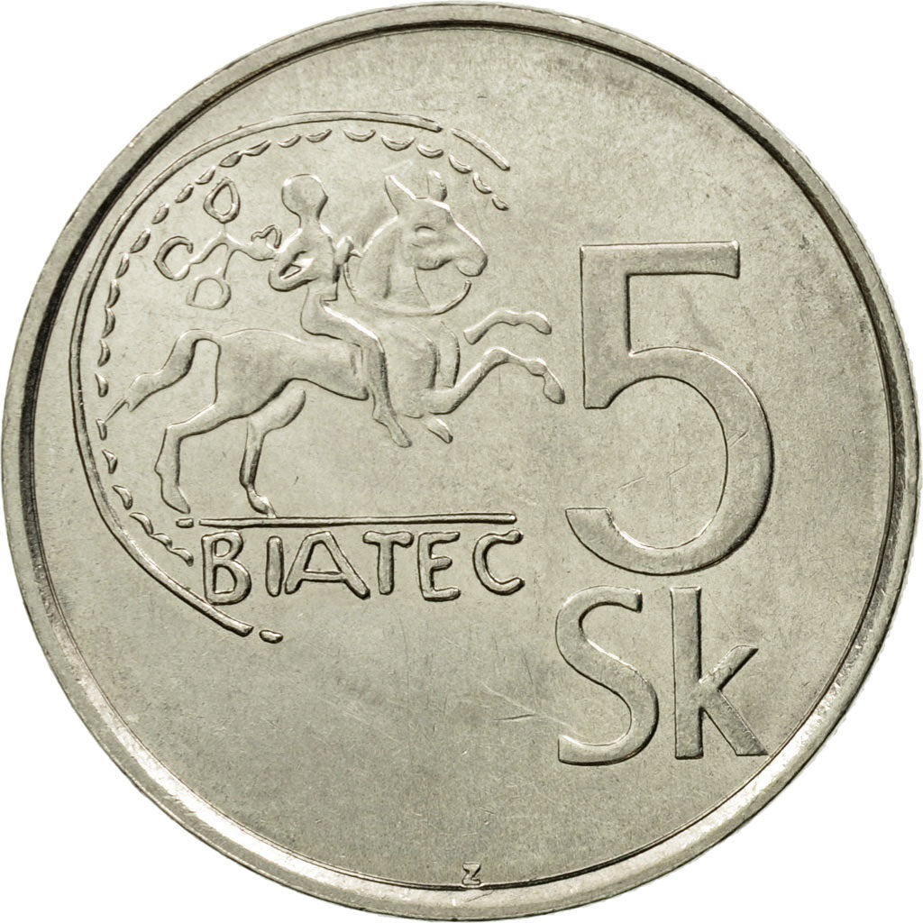 Coin, Slovakia, 5 Koruna, 2007, EF(40-45), Nickel plated steel, KM:14