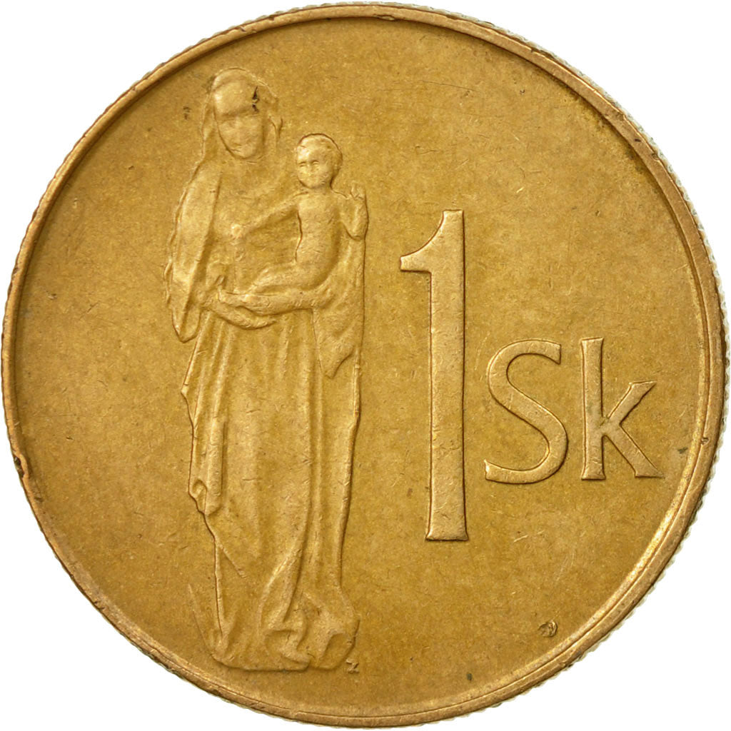 Moneta, Słowacja, Koruna, 1995, EF(40-45), Brąz platerowany stalą, KM:12