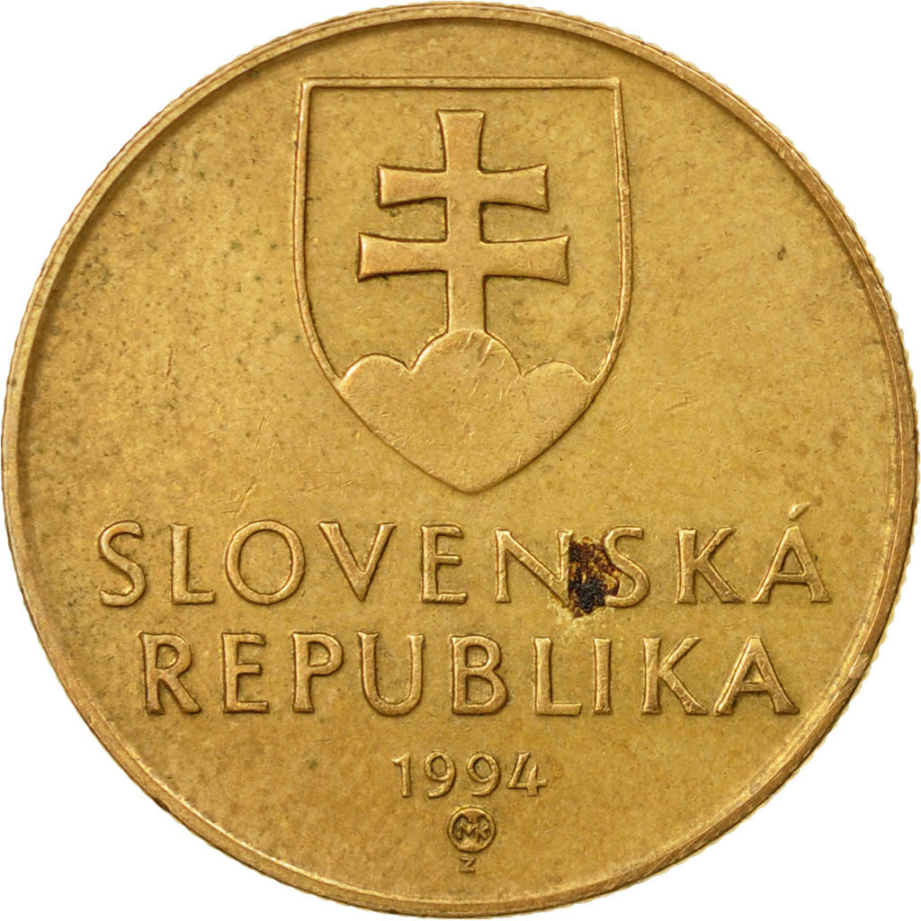 Münze, Slowakei, Koruna, 1994, S+, Bronze Plated Steel, KM:12