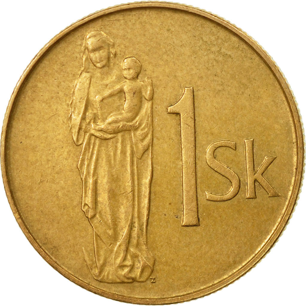 Münze, Slowakei, Koruna, 1994, S+, Bronze Plated Steel, KM:12