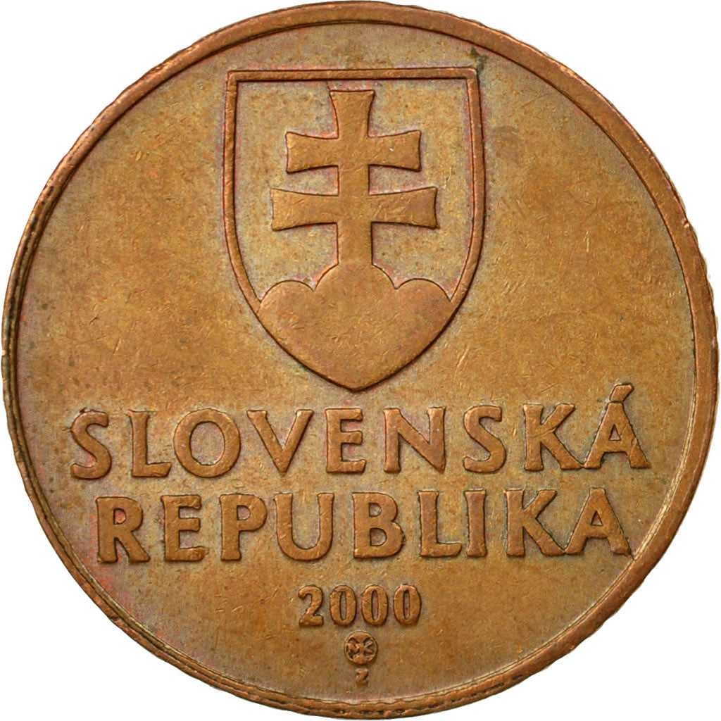 Coin, Slovakia, 50 Halierov, 2000, EF(40-45), Copper Plated Steel, KM:35