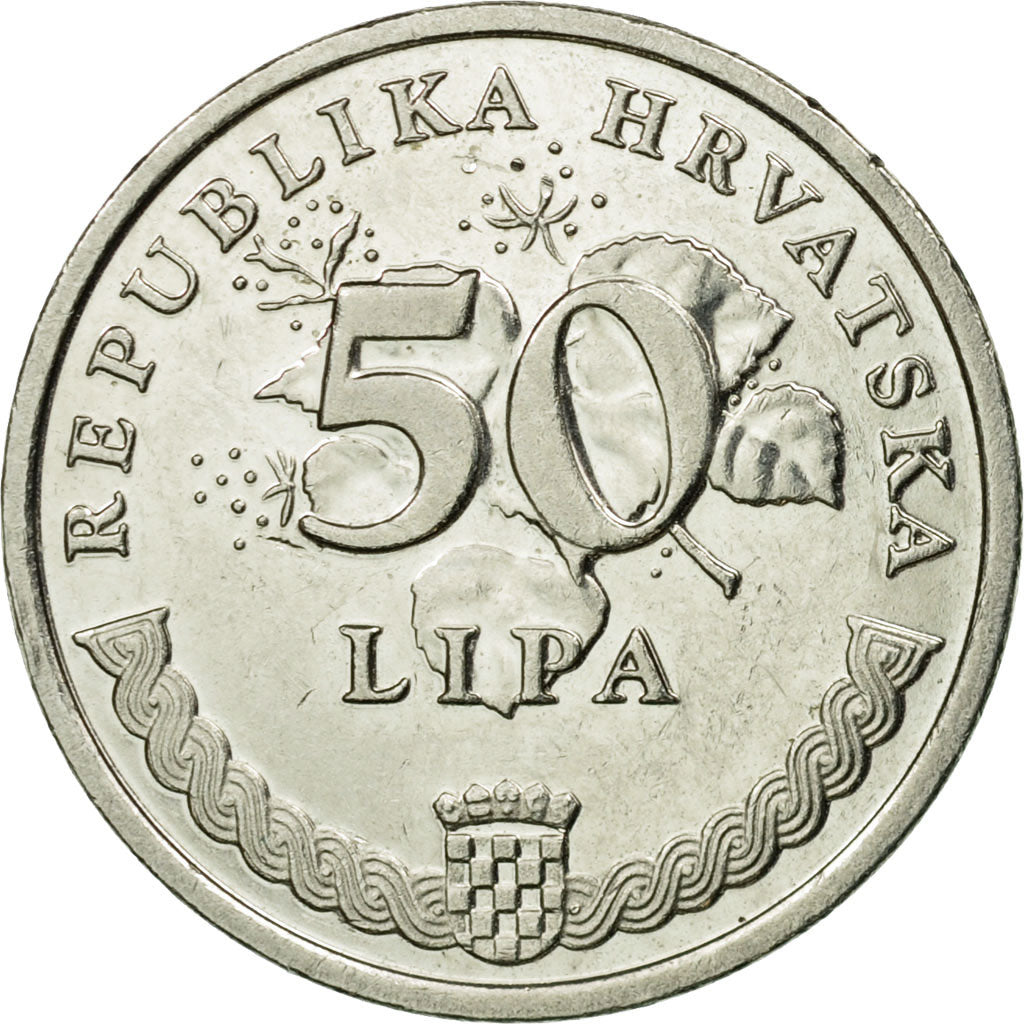 Moneta, Chorwacja, 50 Lipa, 2009, EF(40-45), Nickel platerowany stalą, KM:8