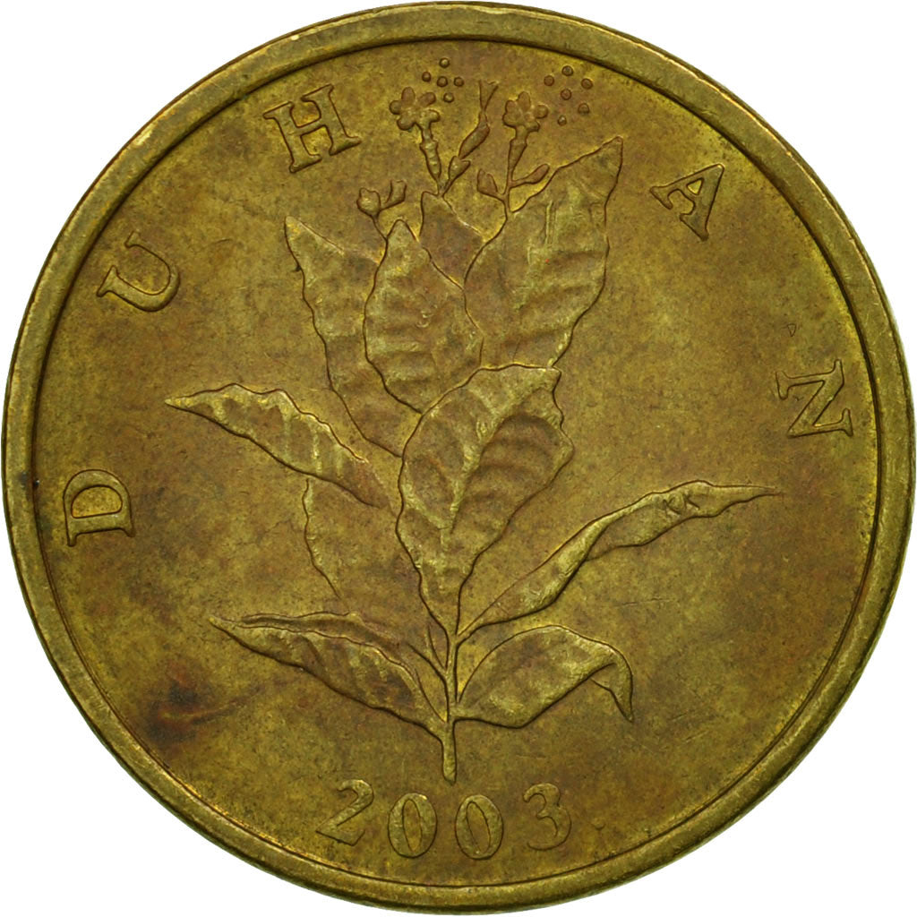 Moneta, Chorwacja, 10 Lipa, 2003, VF(30-35), Mosiądz platerowany stalą, KM:6