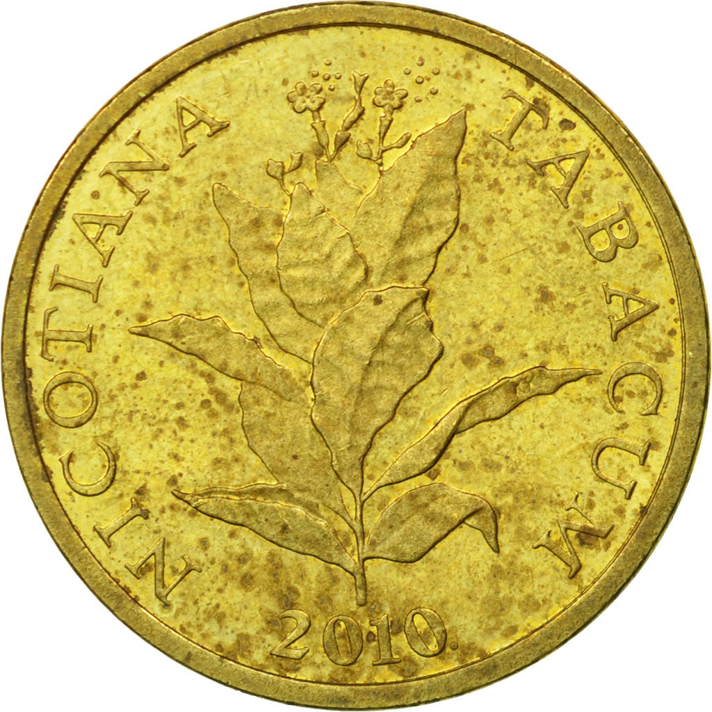 Moneta, Chorwacja, 10 Lipa, 2010, VF(30-35), Mosiądz platerowany stalą, KM:16