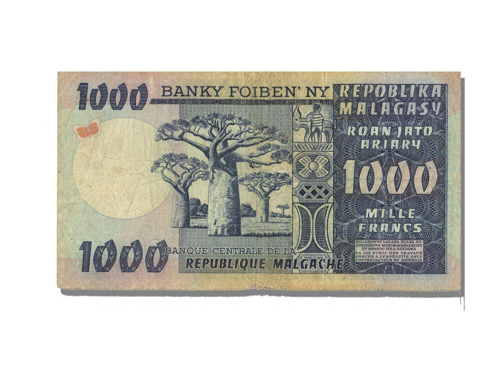 Madagascar, 1000 Francs, VF(30-35), A.15
