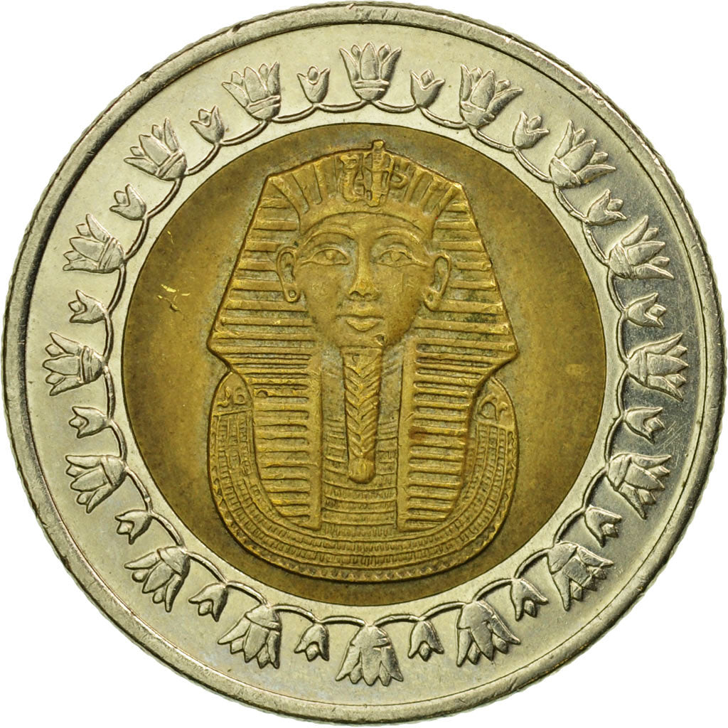Moneda, Egipto, Pound, 2008, Cairo, BC+, Bimetálico, KM:940a