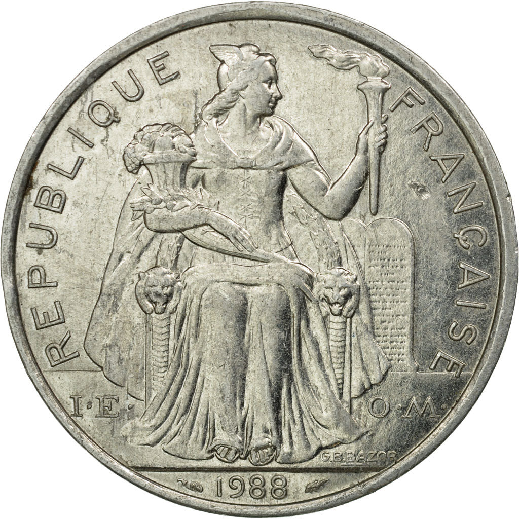 Monnaie, French Polynesia, 5 Francs, 1988, Paris, TTB, Aluminium, KM:12