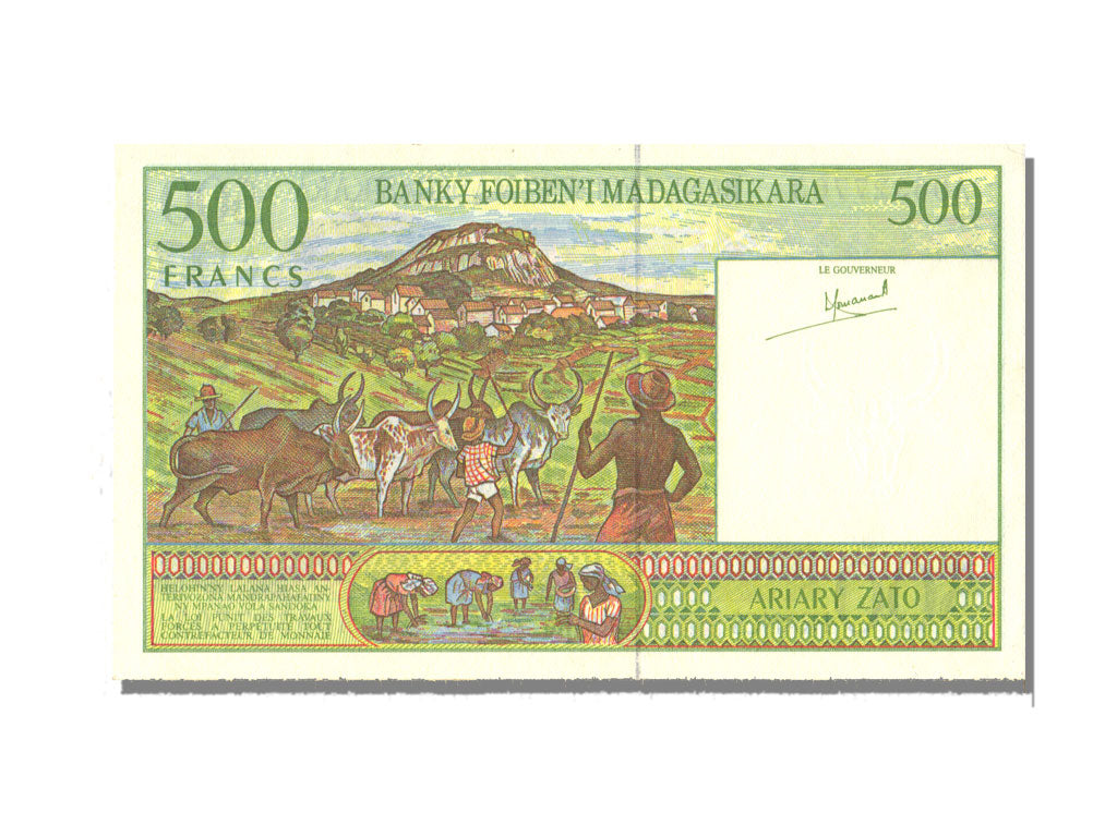 Madagascar, 500 Francs = 100 Ariary, KM #75a, UNC(65-70), A06327703